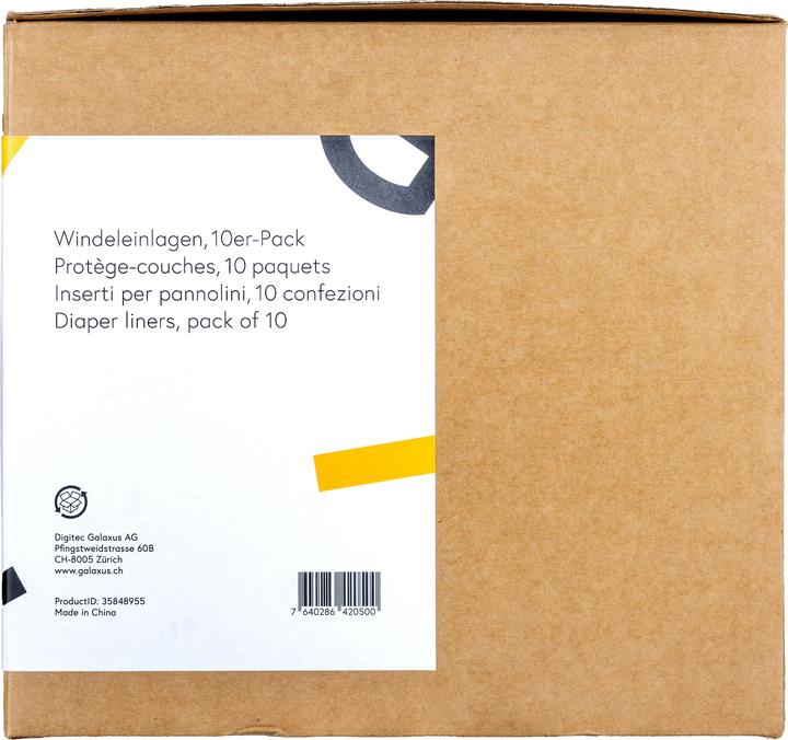 Actual product image Galaxus Diaper liners, pack of 10 (One size, Monthly box, 1000 Piece)