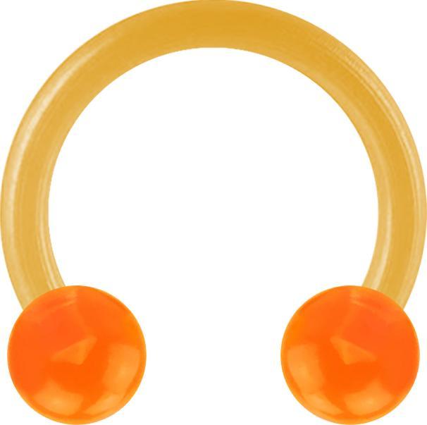 Actual product image Star Piercing Micro Circular Barbell orange transparent with two balls (without brass, Plastic)