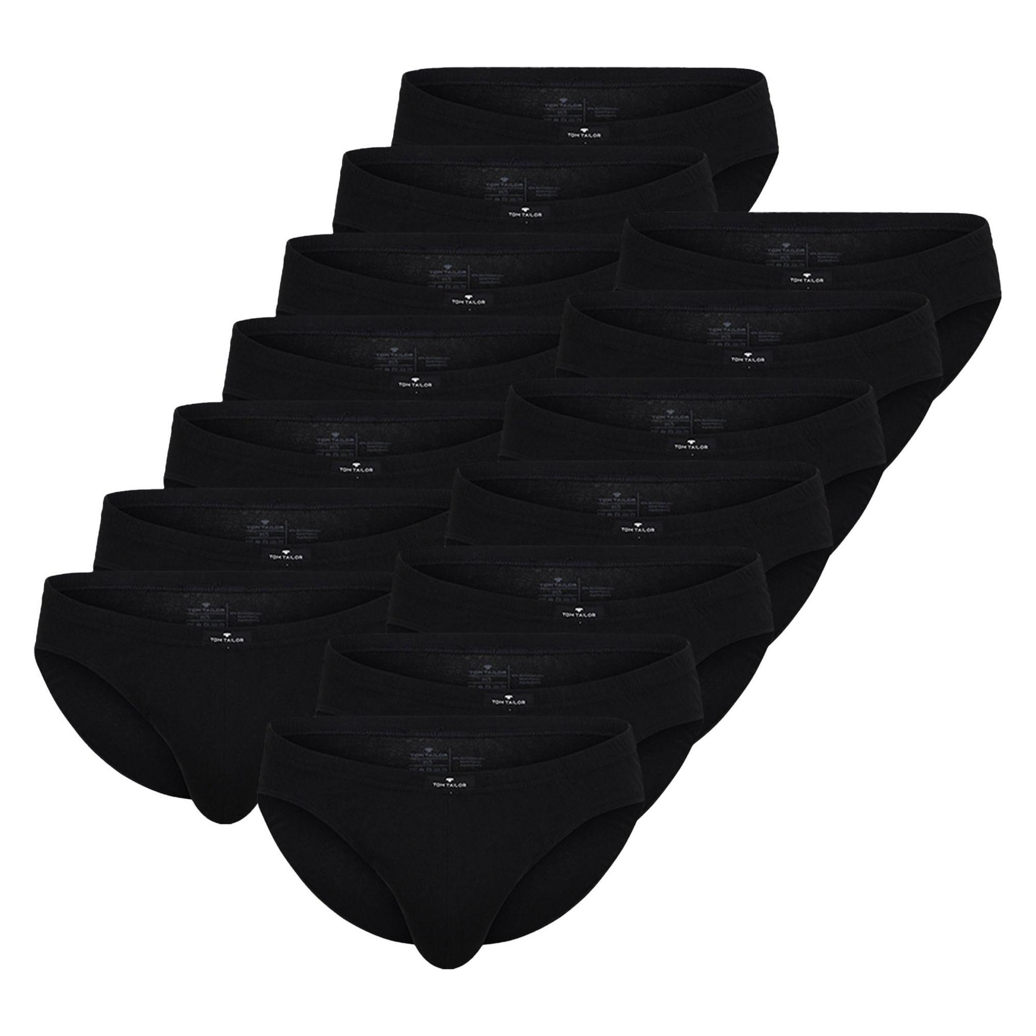 Tom Tailor, Herren, Unterhosen, Slip Casual Stretch, Schwarz, (Xl, 14er Pack)