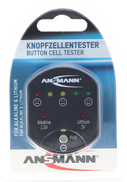 Actual product image Ansmann Battery tester for alkaline and lithium button cells, the button cell tester