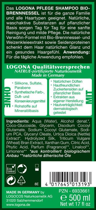 Produktbild Logona Pflege Bio-Brennnessel (500 ml, Flüssiges Shampoo)