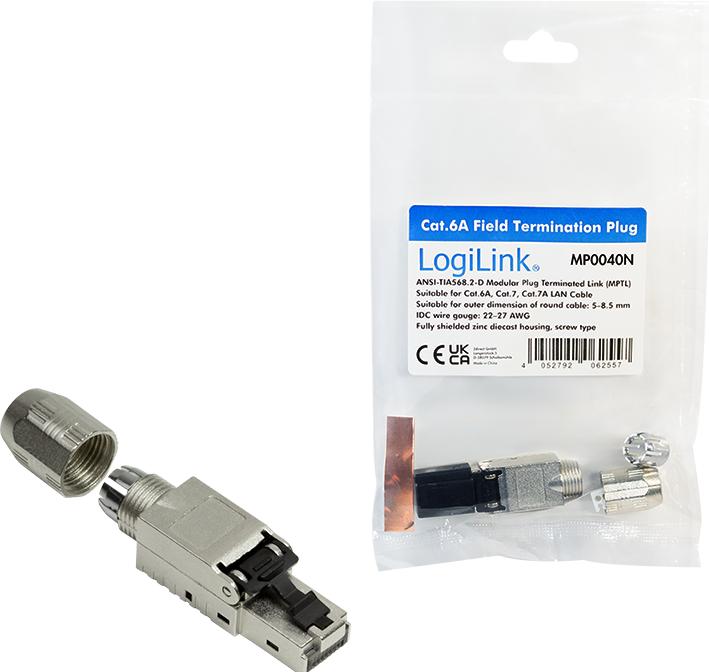 Actual product image LogiLink Field-wireable connector, Cat.6A, shielded, MPTL tested (Network cable plug)