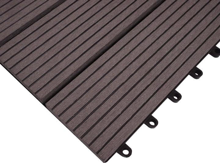 Image du produit Swisshandel24 WPC Carrelage d'angle Rhône + bordure, aspect bois terrasse, 30x30cm Premium Angle gauche, gris (1 x, 30 x 30 cm)