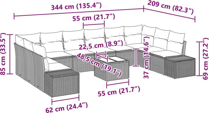 Produktbild vidaXL Garten-Sofa