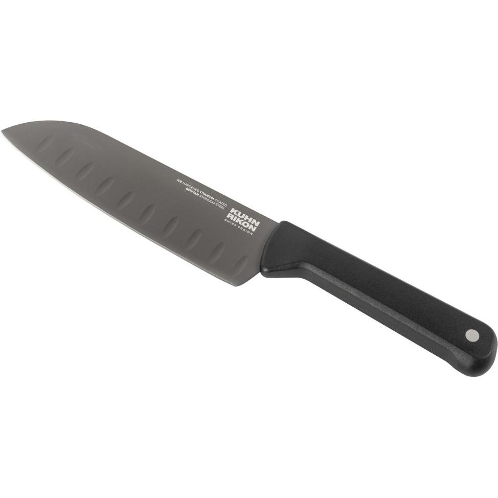6x Kuhn Rikon ICED Santokumesser, Küchenmesser, Schwarz