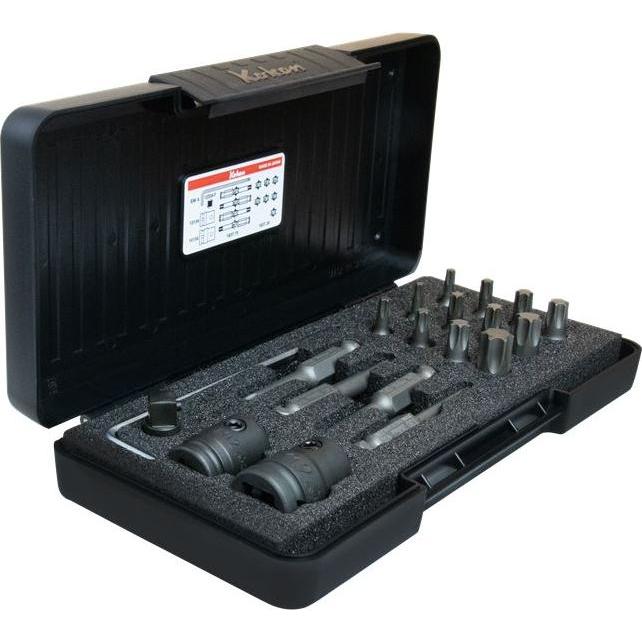 Koken, Chiave a bussola, TORX-Bit-Satz mit 7/16"-Antrieb, Grössen T25-T60 + 3 Adapter