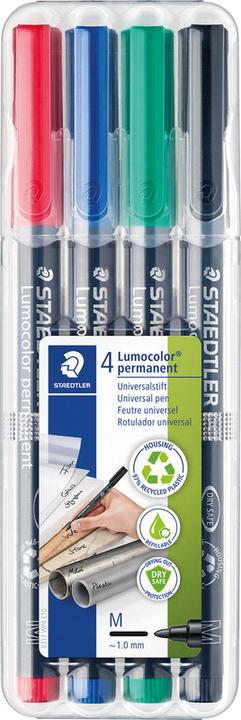 Image du produit Staedtler Lumocolor permanent (Multicolore, 1 mm, 4 x)