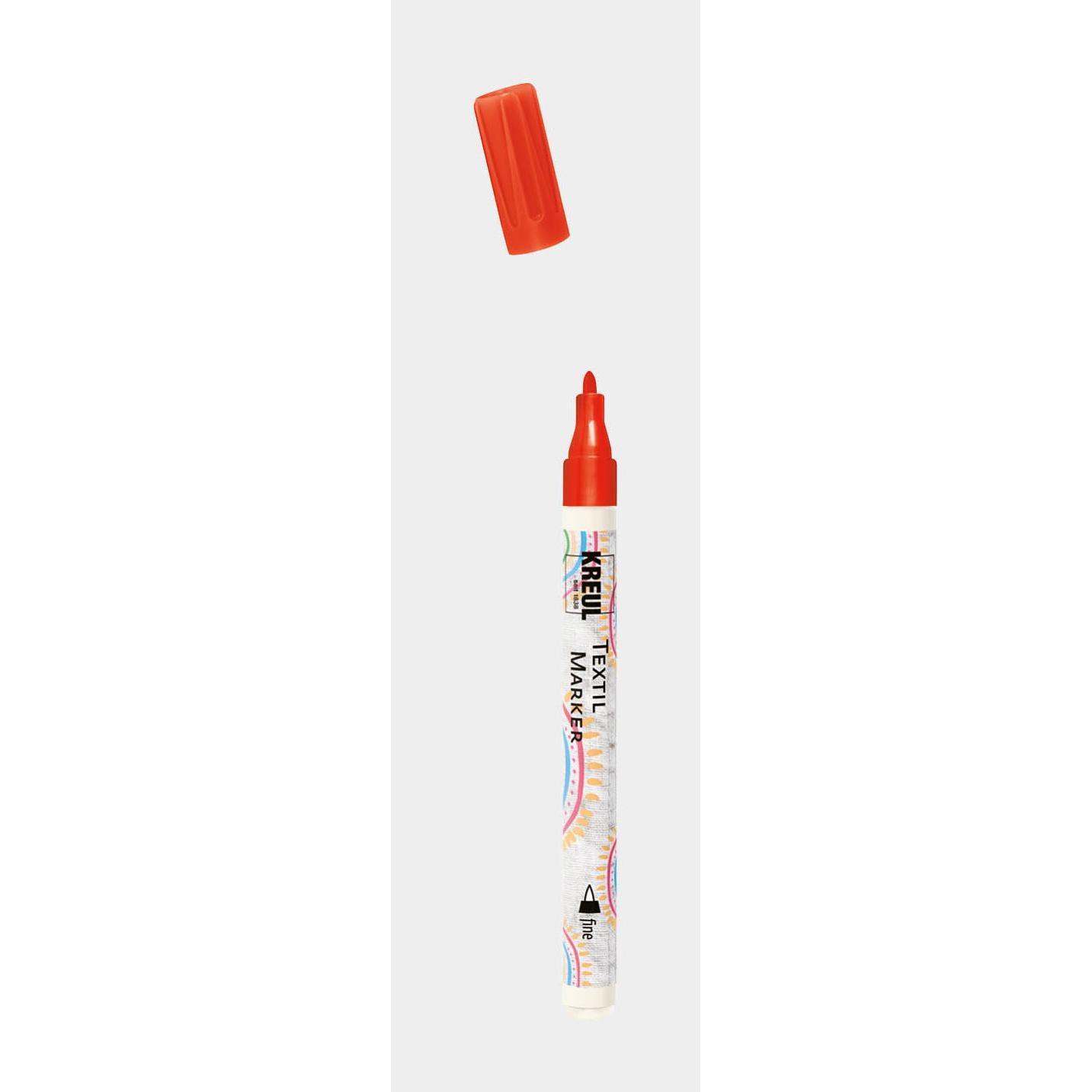 Kreul, Marker, Stoffmalstift, Textilmarker Javana texi mäx Sunny fine für helle Stoffe (Rot, 2 mm)