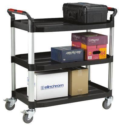 Image du produit RS PRO Chariot 3 étagères, plastique, large (200 kg)