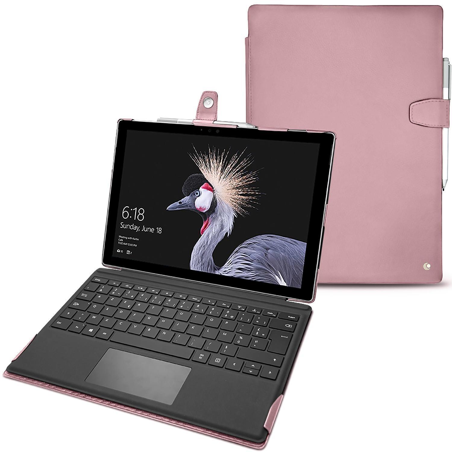 Noreve Lederschutzhülle (Surface Pro (2017)), Tablet Hülle, Rosa
