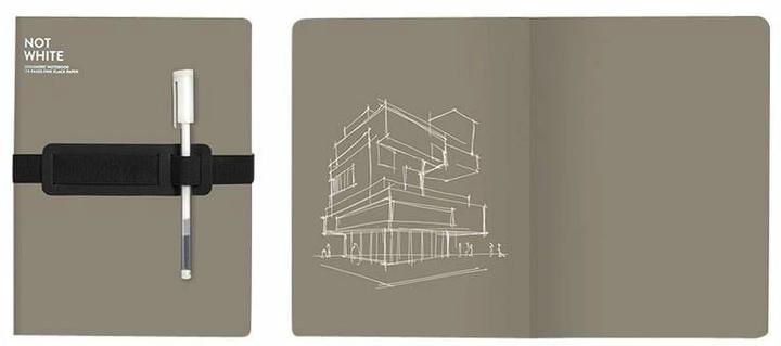 Actual product image Nuuna Not White L LIGHT, grey (22 x 16.5 cm, Plain, Soft cover)