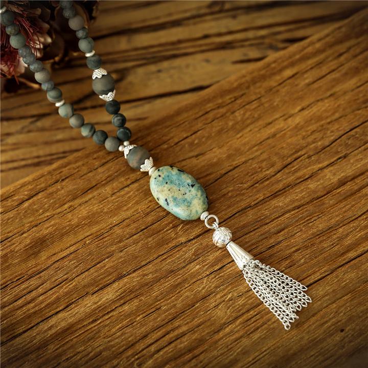 Image du produit Andreani Collier avec pendentif en jade véritable avec verre (Pierres)