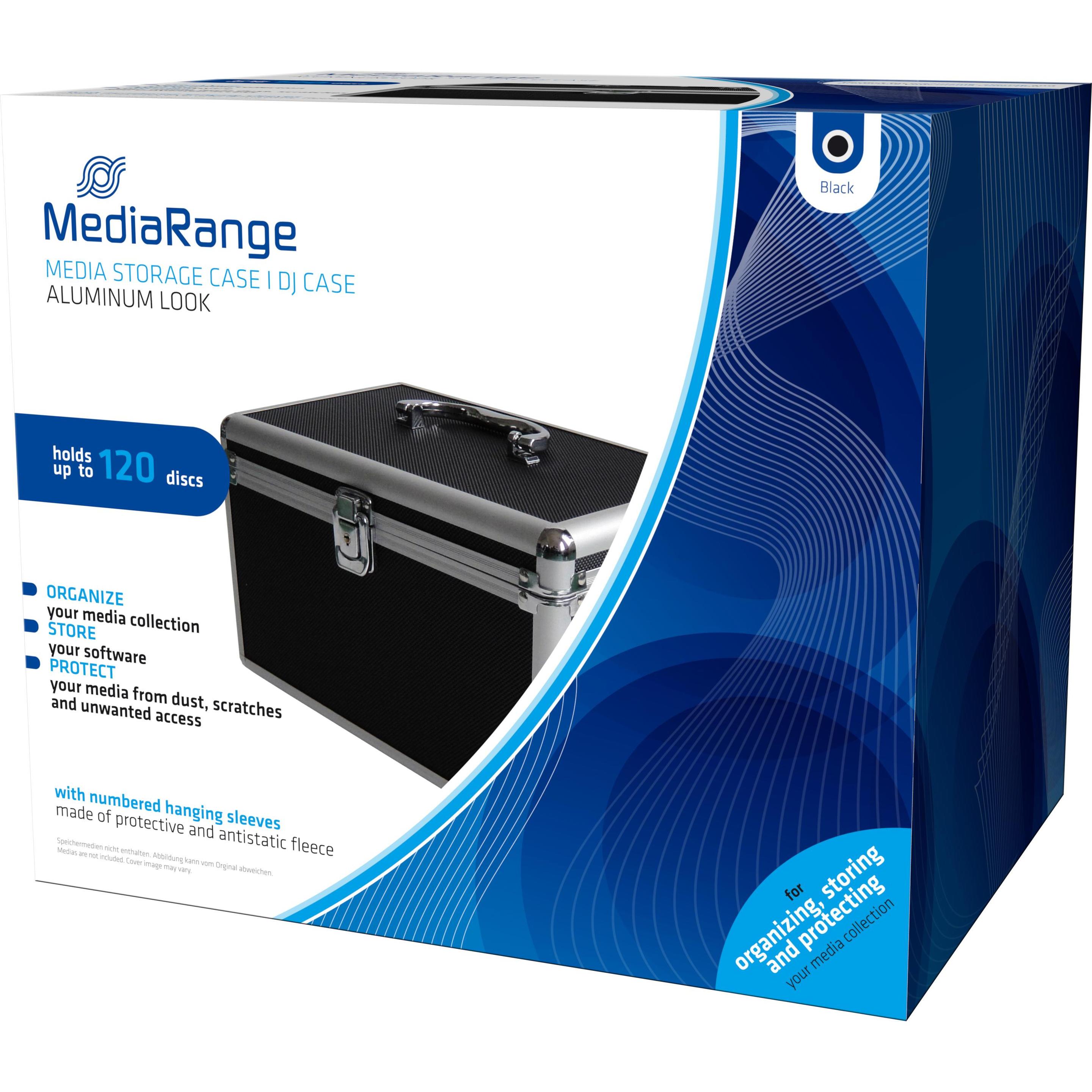 MediaRange Archivierungskoffer für 120 Discs, Aluminium-Optik, mit Einhängetaschen, Optische Medien Zubehör