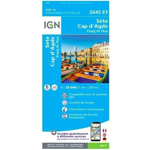 Sète Cap D'Agde.Étang De Thau, Landkarte
