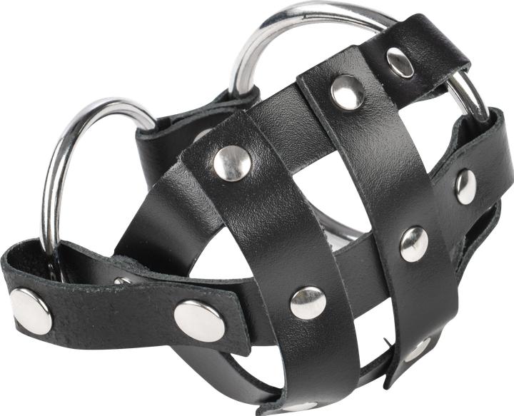 Image du produit Rimba Leder-Hodensackkäfig mit Spikes – Schwarz