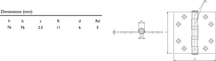 Actual product image Charmag Door hinges with loose ball bearings