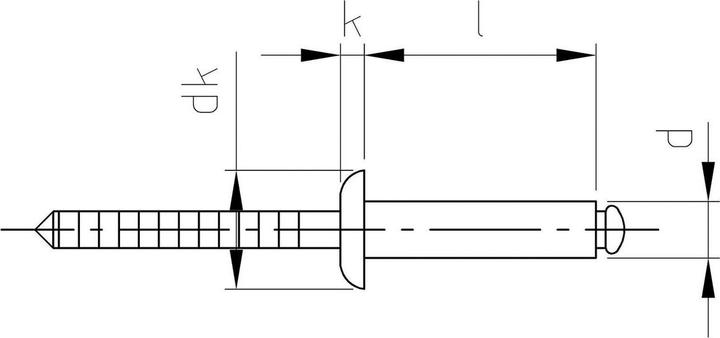 Produktbild OK-Line Blindnieten mit Flachkopf und gerilltem Nietdorn A2 ISO 15983