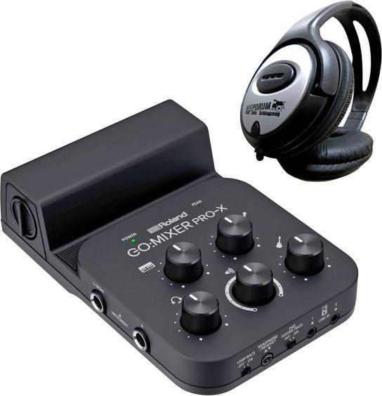Actual product image Roland GO Mixer Pro-X audio interface with headphones