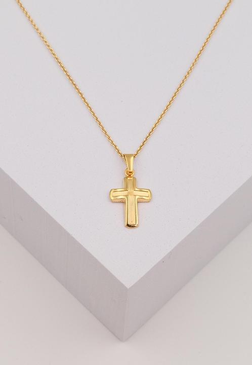 Immagine prodotto Muau Ciondolo croce oro giallo 750, 25x12 mm (Oro e argento)