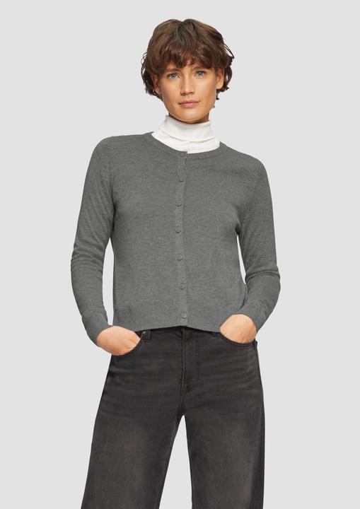 Produktbild S.Oliver Strickjacke Rundhals-Strickjacke mit Knopfleiste (36)