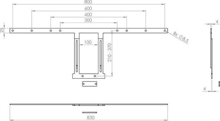 Actual product image Hagor 2279, Camera mount, 190.5 cm (75"), 2.18 m (86"), Logitech Meet-Up, 830 mm, 8 mm