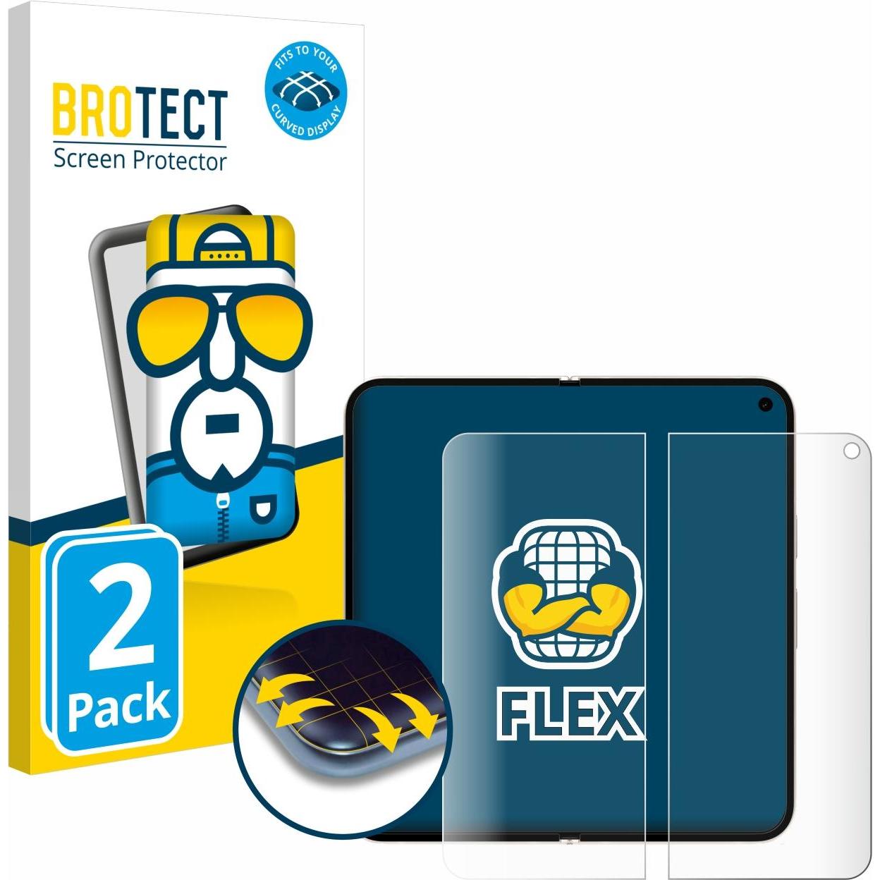 BROTECT Fullscreen Schutzfolie Displayschutz Folie Klar Transparent (2 Stück, Google Pixel 9 Pro Fold), Smartphone Schut...