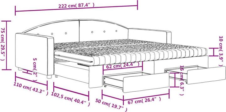 Produktbild vidaXL Becca (100 x 200 cm)
