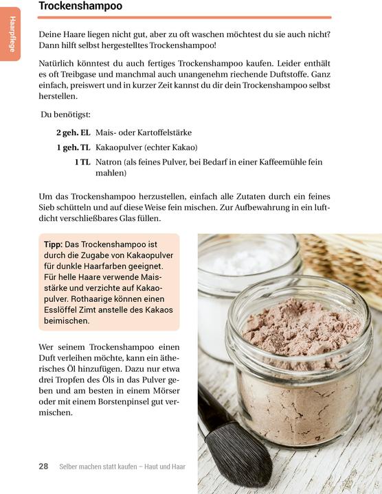 Produktbild Selber machen statt kaufen - Haut und Haar (Deutsch, smarticular Verlag, 2018)