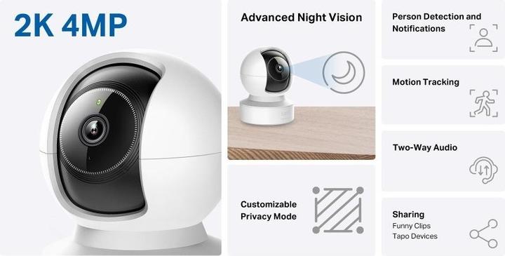 Actual product image TP-Link Tapo C222 Pan/Tilt AI Home Security Wi-Fi Camera (2560 x 1440 Pixels)