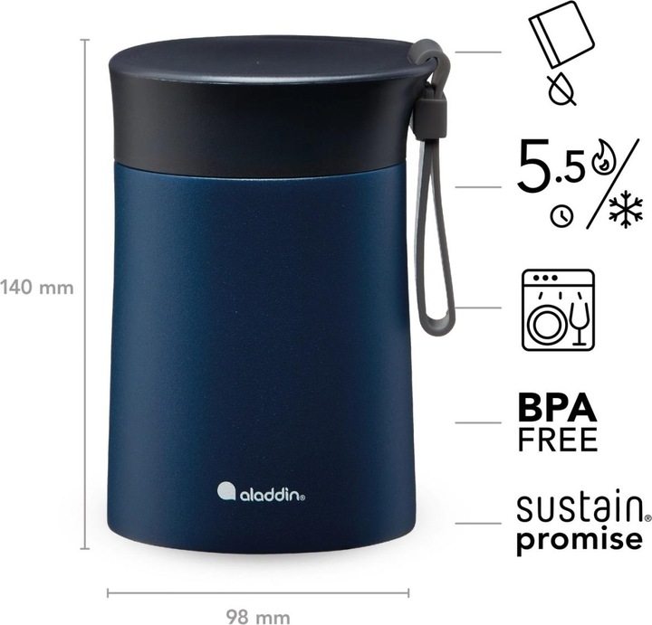 Produktbild Aladdin Bistro Thermavac Edelstahl Lunchbox 0.4L Deep Navy (0.40 l)