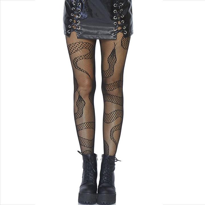 Actual product image Leg Avenue Stockings Net Snakes Black (One size)