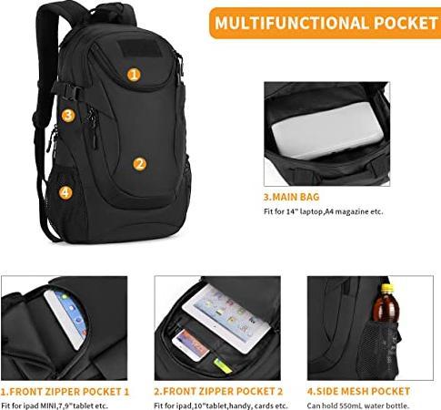 Produktbild Only-Bags.Store Taktischer Rucksack Schultasche Militär Schulranzen Tagesrucksack wasserdicht Mini Erwachsene (25 l)