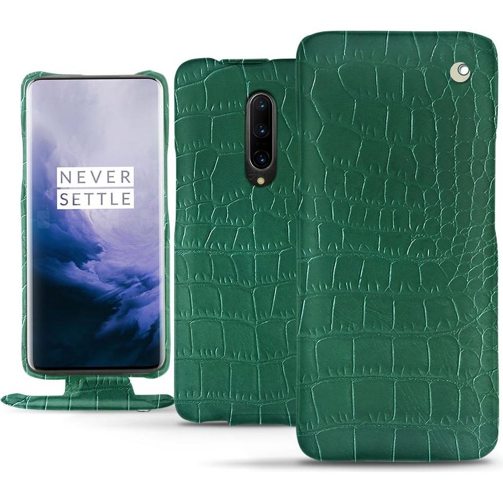 Noreve Lederschutzhülle vertikal (OnePlus 7 Pro), Smartphone Hülle, Grün