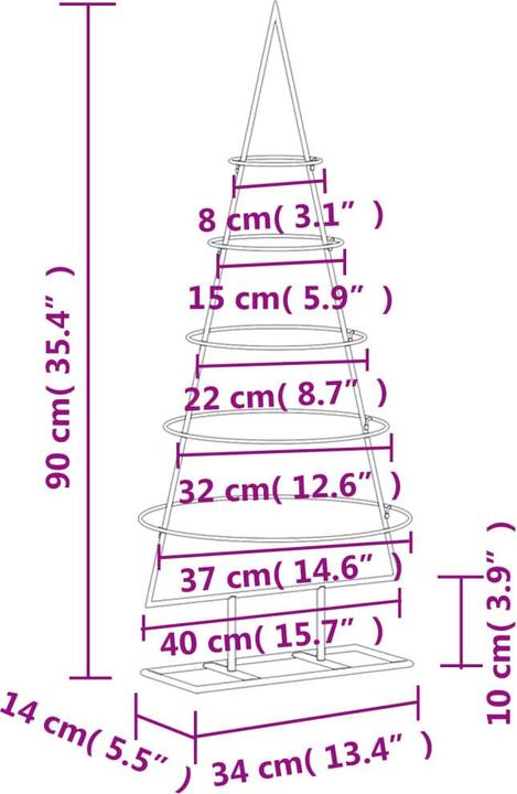 Produktbild vidaXL Metal Christmas Tree (90 cm)