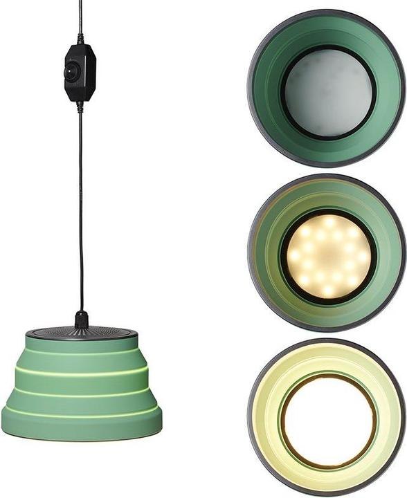 Actual product image ProPlus Hanging lamp LED foldable silicone green Ø 15cm