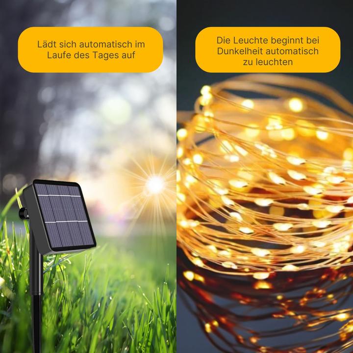 Immagine prodotto Hermex 22 m di luci solari a LED per l'illuminazione del giardino ghirlanda bianco caldo (22 m)