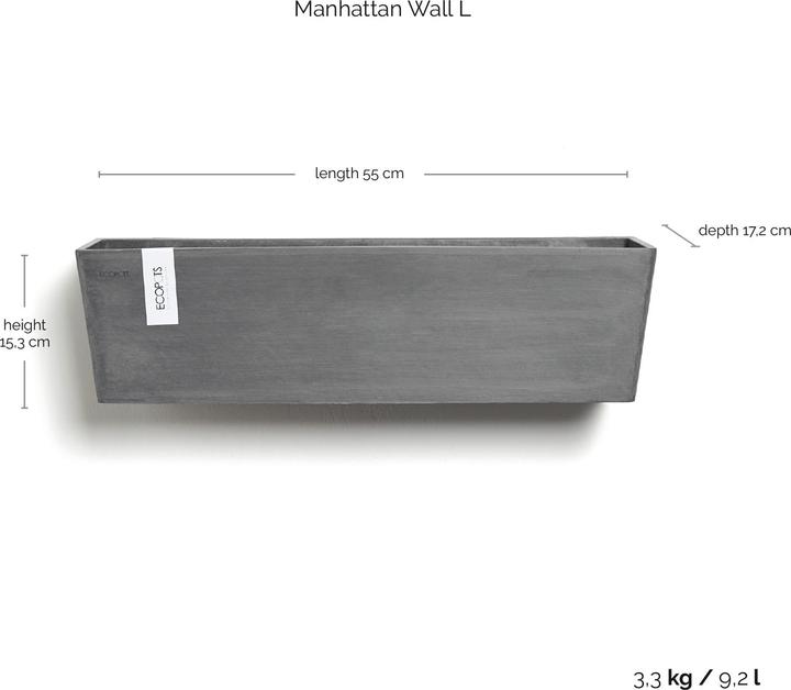 Produktbild Ecopots Manhattan Wall L (55 x 17.20 x 15.30 cm)