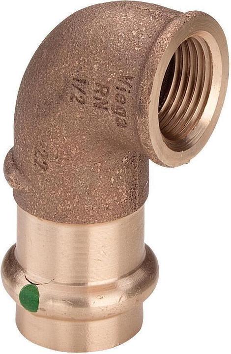 Viega Sanpress vinkel 1/2"-18 mm90 grader af rødgods, SC-Conturmuffe/manchon (Raccord à sertir)