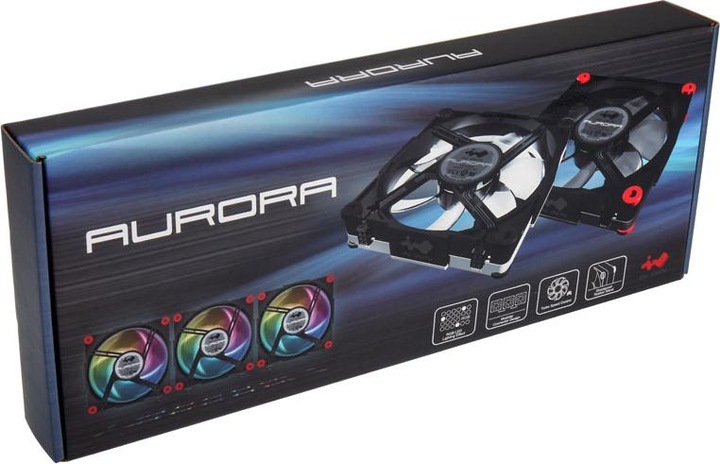 Produktbild In Win Aurora RGB-LED Lüfter, 120mm, 3er Set (120 mm, 1 x)
