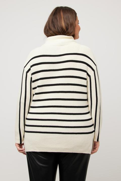 Immagine prodotto Ulla Popken Maglione a righe dal taglio oversize con maniche lunghe e collo alto (46, 48)