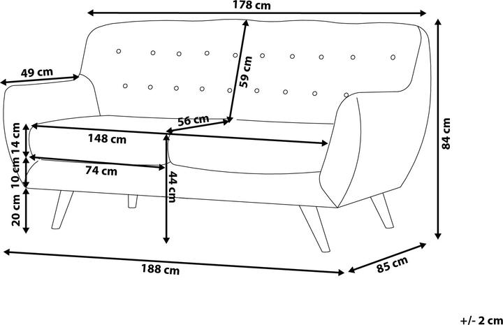 Produktbild Beliani Bodo (3-Sitzer)