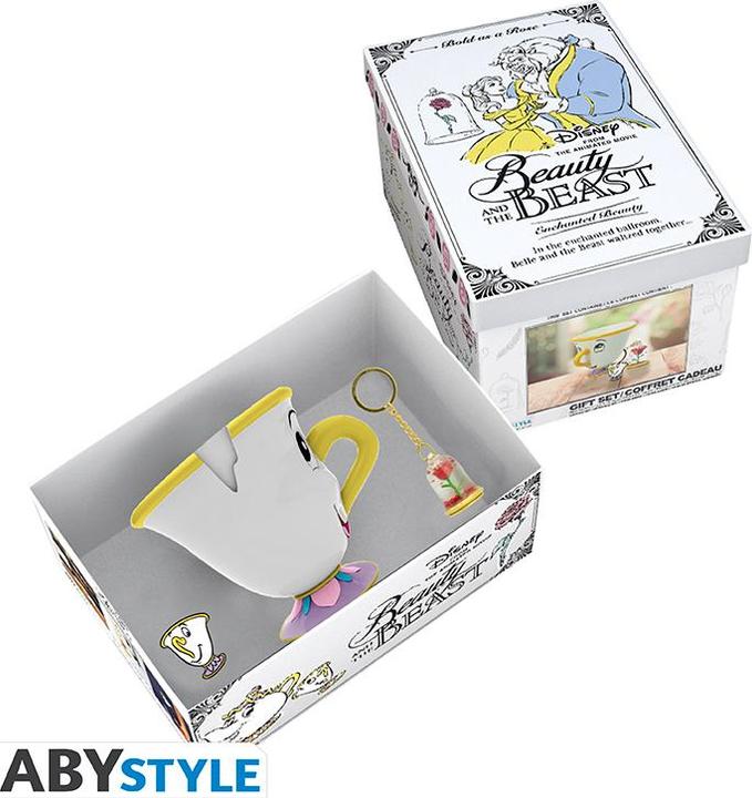 Actual product image ABYstyle The Beauty and the Beast - Mug 3D + Keychain 3D + Pin's "Zip Rose" (250 ml, 1 x)