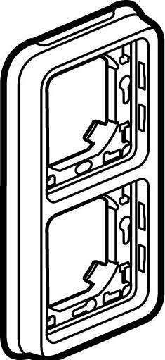 Actual product image Legrand Plexo55 Modular damp-proof cover frame 2gang vertical damp-proof surface-mounted grey 069685