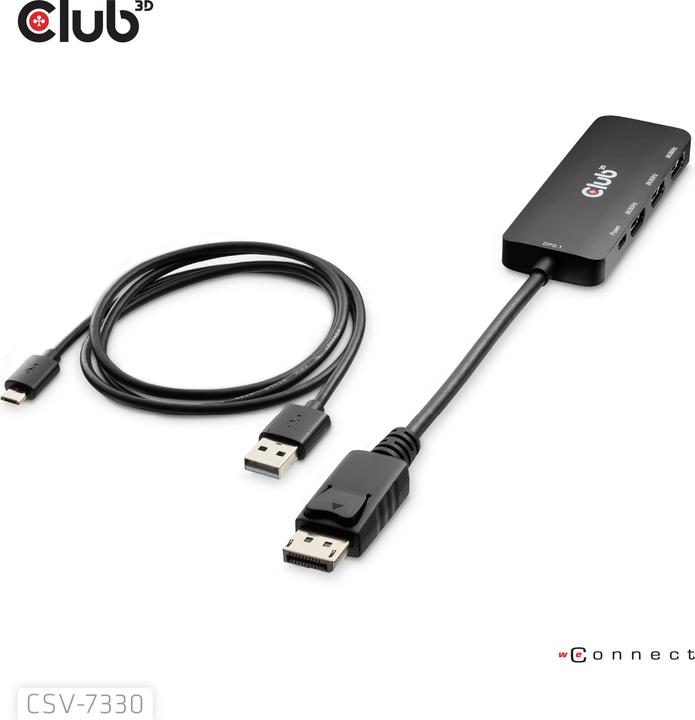 Produktbild Club 3D Club3D Adapter DisplayPort 2.1 > 3x HDMI 2.1 8K60Hz retail (HDMI, 5 cm)