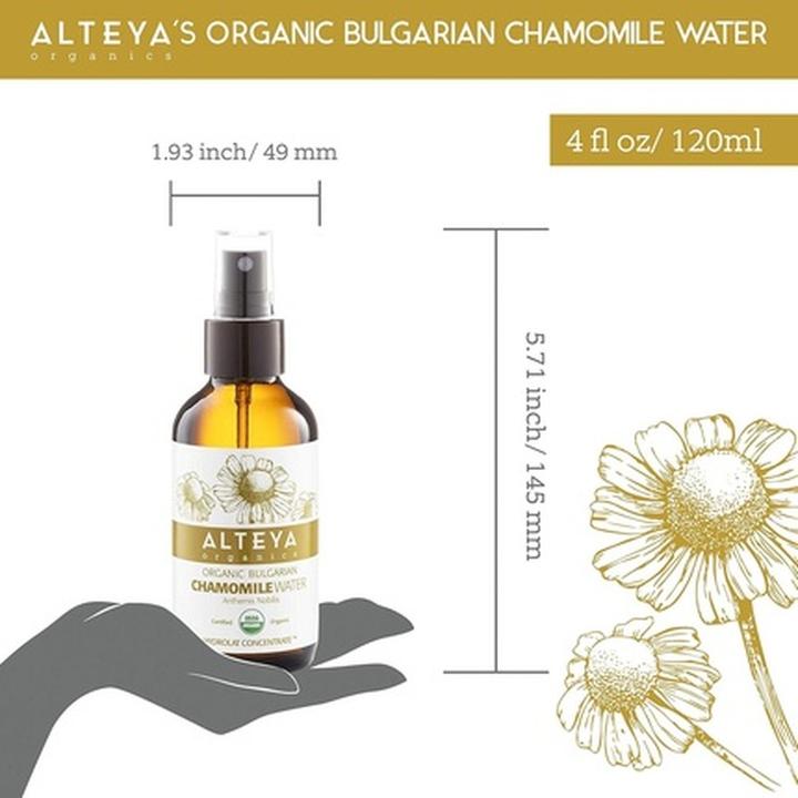 Produktbild Alteya organics - Chamomile water BIO spray in glass 120 ml (Körperlotion, 120 ml)