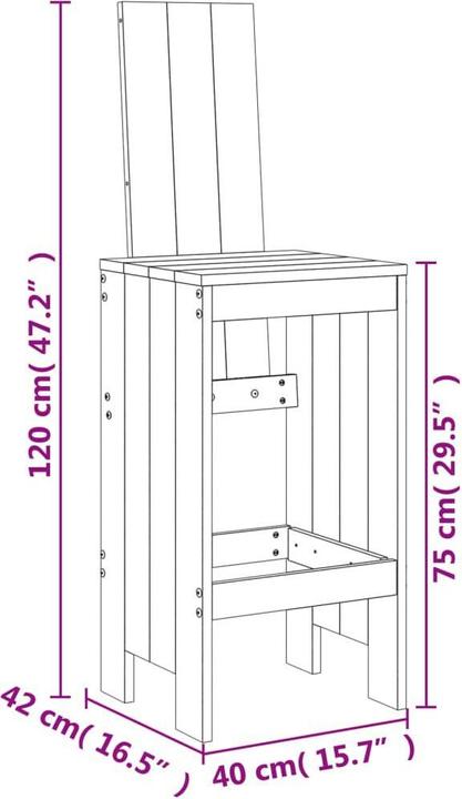 Produktbild vidaXL Gartenbar Set (159.50 x 82.50 x 110 cm)