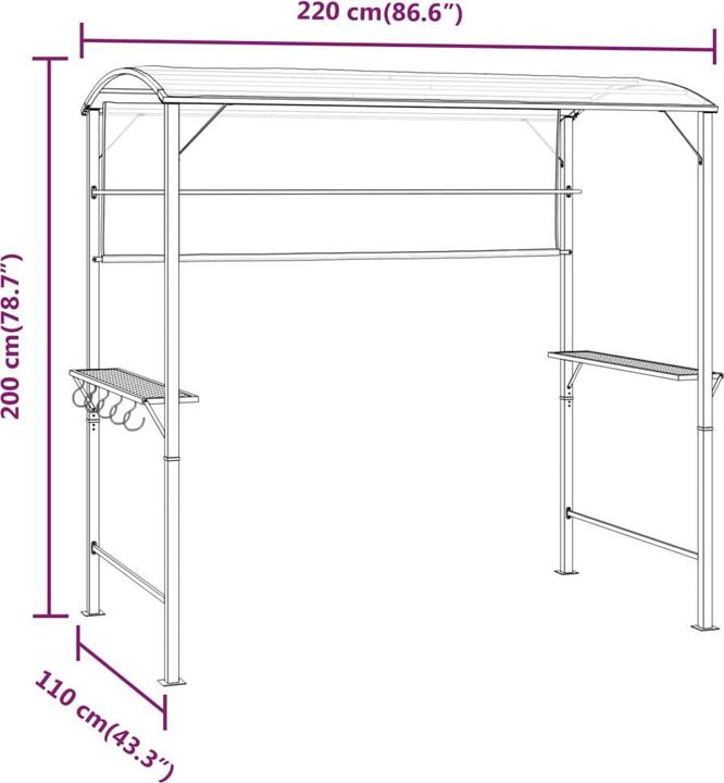 Produktbild vidaXL Pavillon (110 cm, 220 cm)