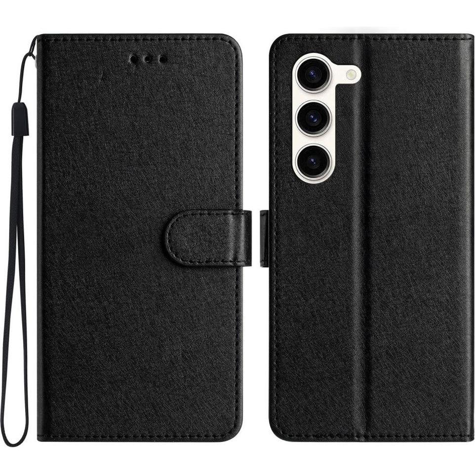 Cover-Discount Silk Texture Etui Hülle schwarz (Samsung Galaxy S24), Smartphone Hülle, Schwarz