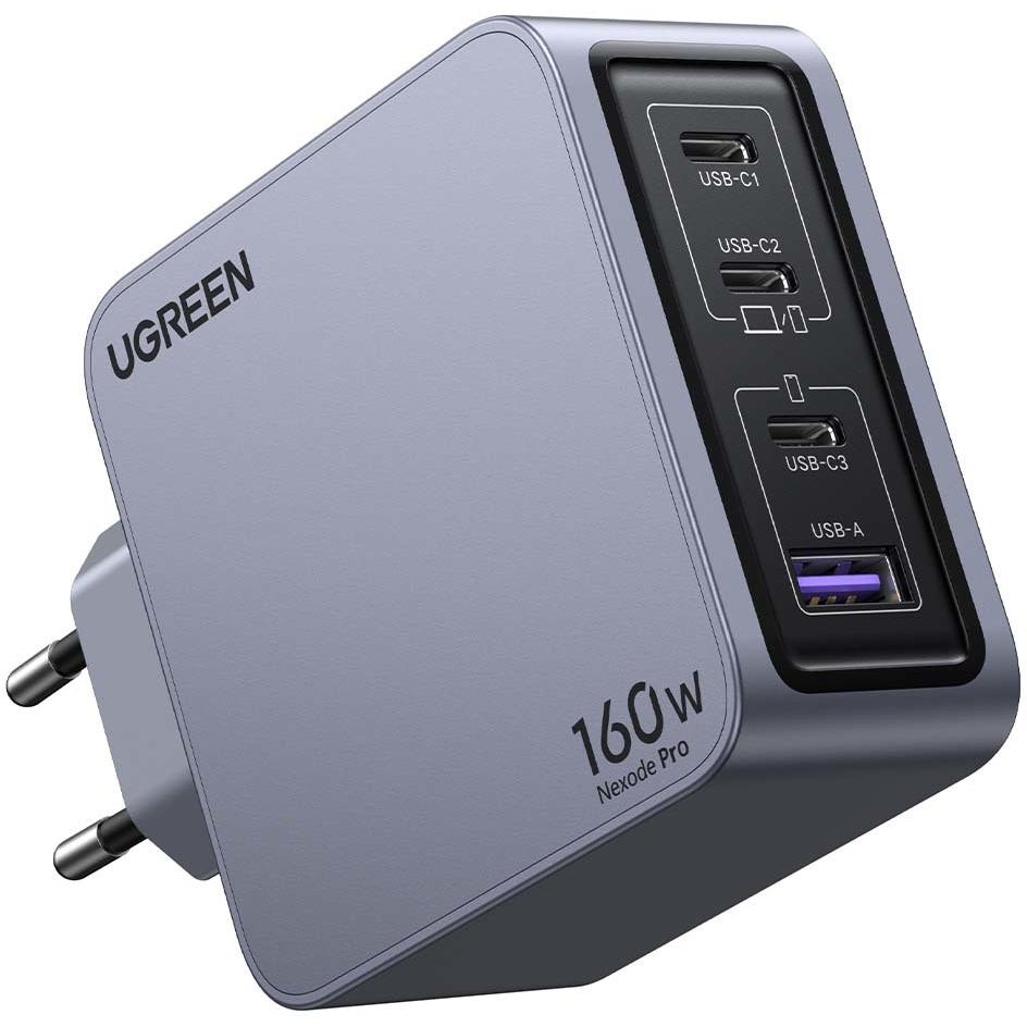 Ugreen Nexode Pro (160 W), USB Ladegerät, Grau, Schwarz