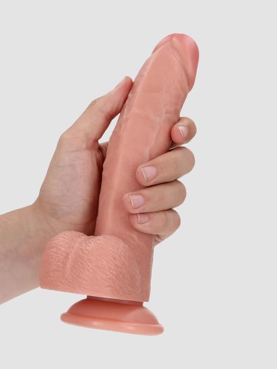 Actual product image RealRock Curved Realistic Dildo with Balls and Suction Cup